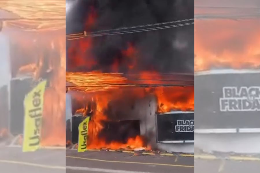Incêndio atinge loja de calçados no setor Marista, em Goiânia