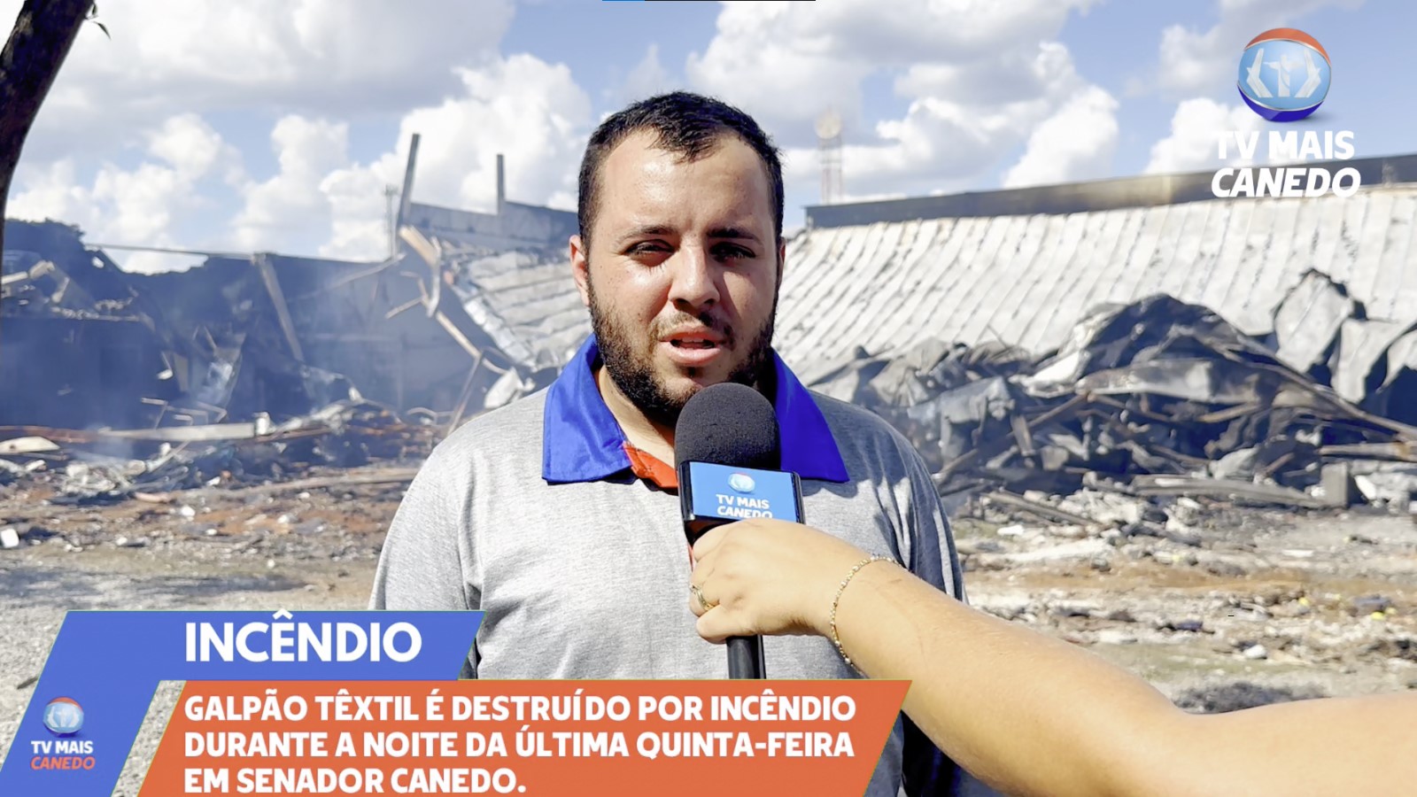 Incêndio destrói fábrica têxtil em Senador Canedo e deixa uma pessoa ferida
