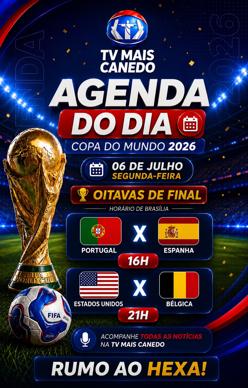 Copa do Mundo 2026: veja os jogos desta segunda-feira (6)