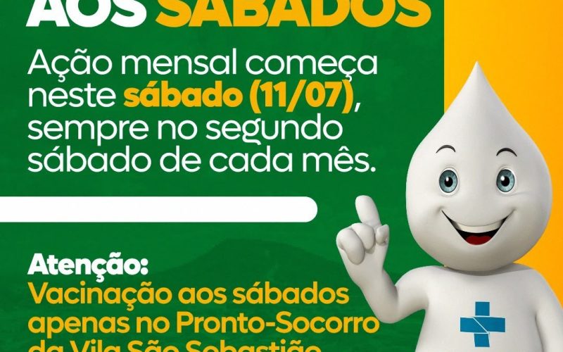Imuniza Canedo amplia vacinação com atendimento neste sábado no Pronto-Socorro da Vila São Sebastião
