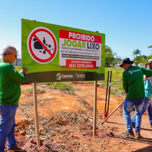 INSTALAÇÃO DE PLACAS DE CONSCIENTIZAÇÃO AMBIENTAL SOBRE DESCARTE IRREGULAR DE LIXO
