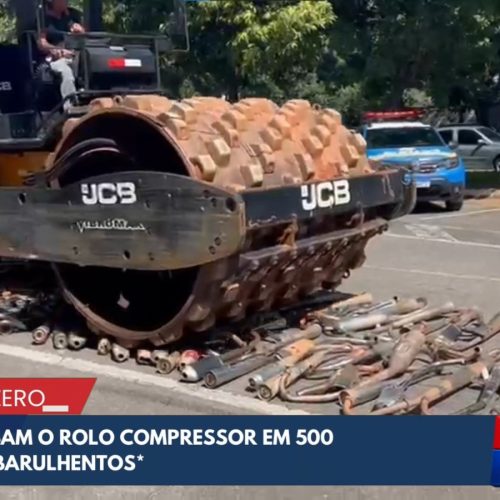 Detran-GO utiliza rolo compressor para destruir quinhentos escapamentos irregulares em Goiás