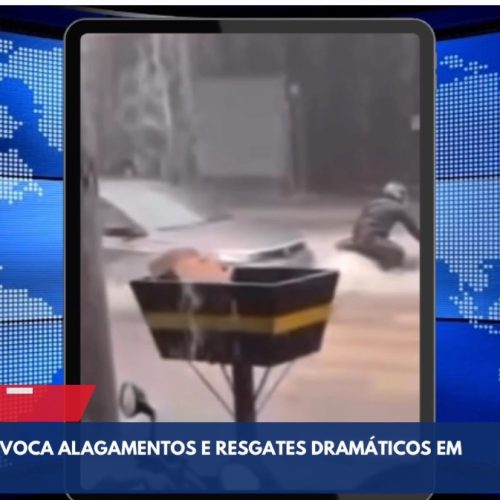 Chuva forte provoca alagamentos e resgates dramáticos em Goiânia